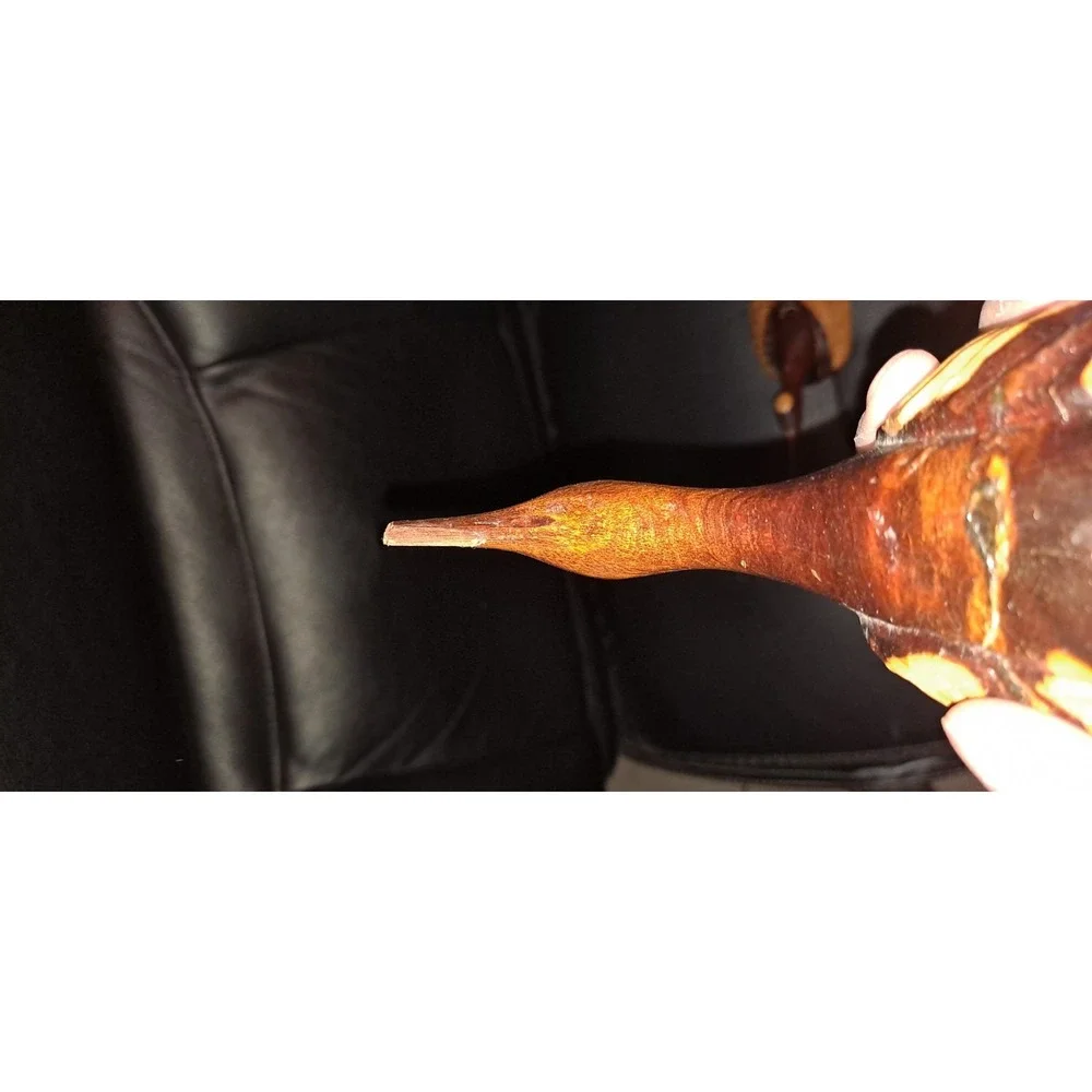 2 Wood Hand Carved Birds Waterfowl‎ American Bittern Jamaica